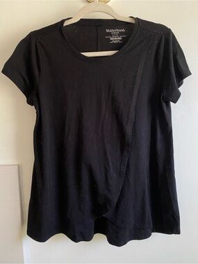 Motherhood Black Short Sleeve Nursing Top